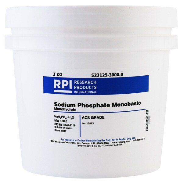 Rpi Sodium Phosphate Monobasic, Monohydrate, ACS, 3 KG S23125-3000.0 - main